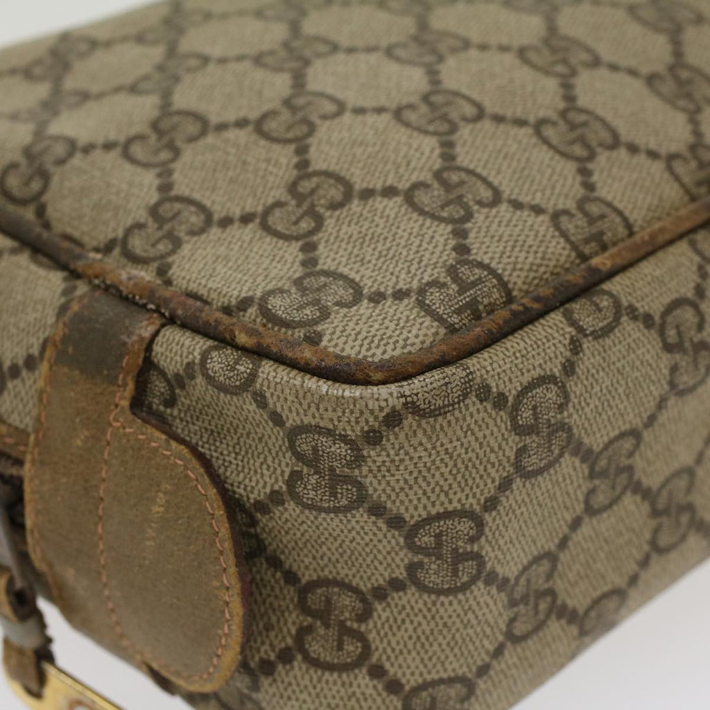 GUCCI GG Canvas Clutch Bag PVC Leather Beige  ar9845