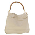 GUCCI Bamboo Shoulder Bag Leather Beige Brown  ar9898B