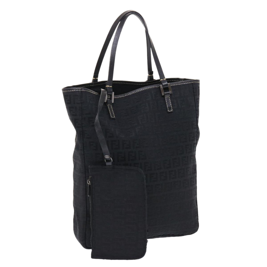 FENDI Zucchino Canvas Tote Bag Black  ar9954