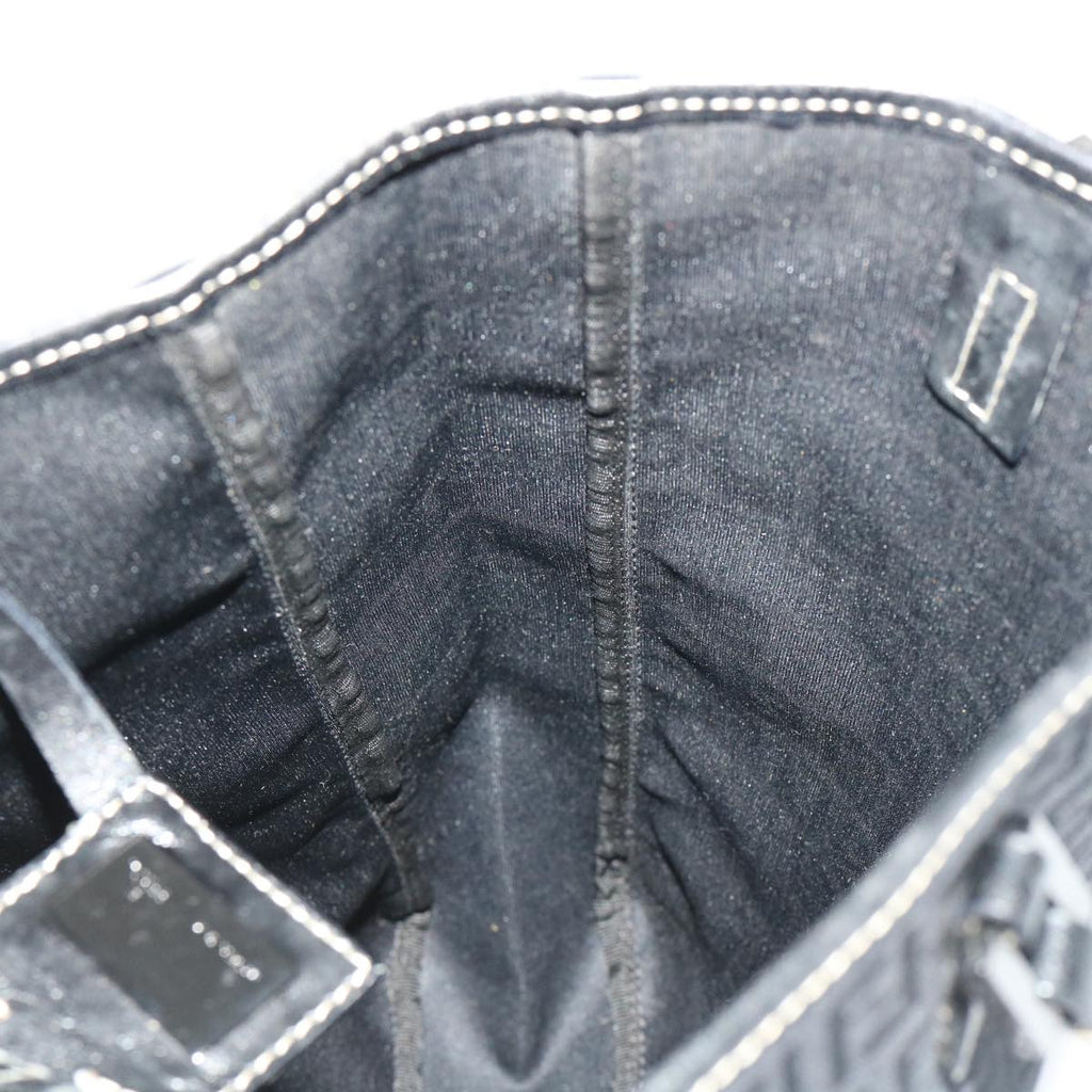FENDI Zucchino Canvas Tote Bag Black  ar9954