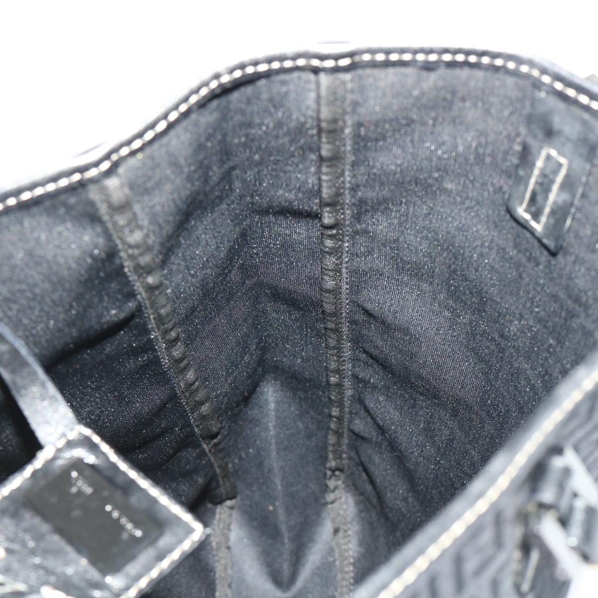 FENDI Zucchino Canvas Tote Bag Black  ar9954