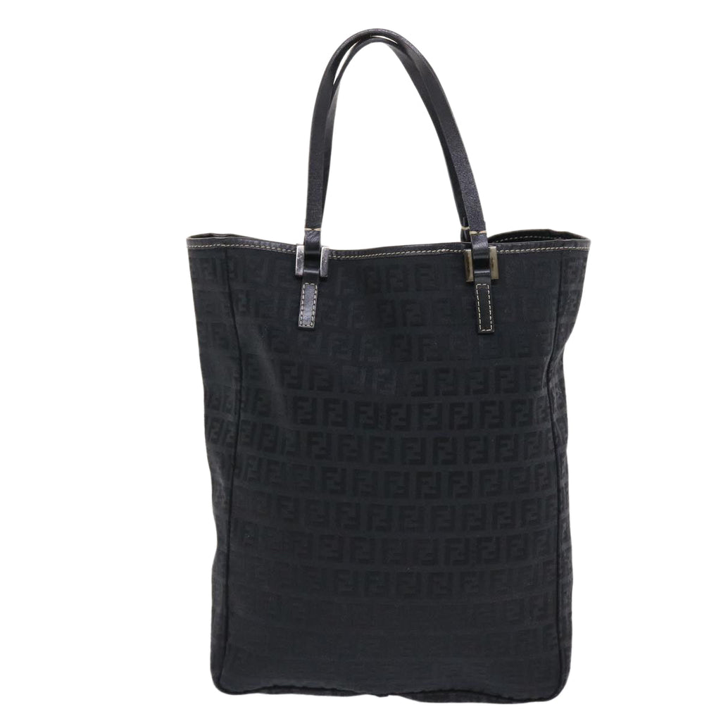 FENDI Zucchino Canvas Tote Bag Black  ar9954