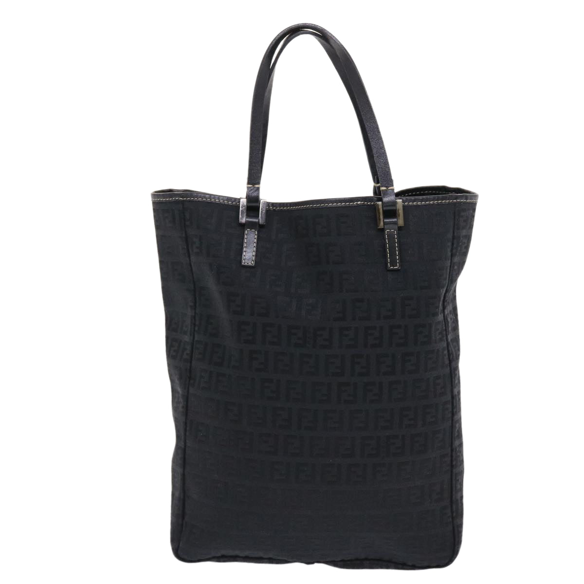 FENDI Zucchino Canvas Tote Bag Black  ar9954