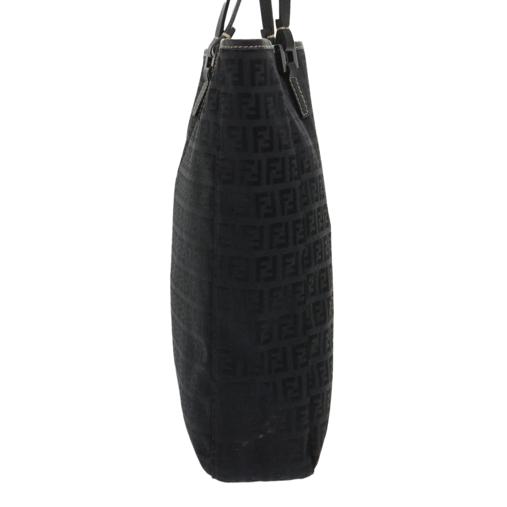 FENDI Zucchino Canvas Tote Bag Black  ar9954