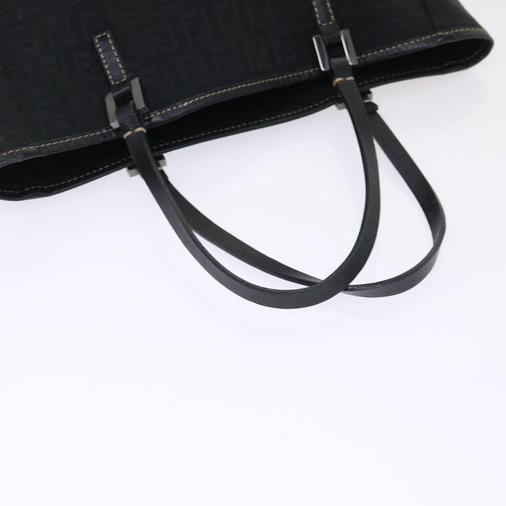 FENDI Zucchino Canvas Tote Bag Black  ar9954
