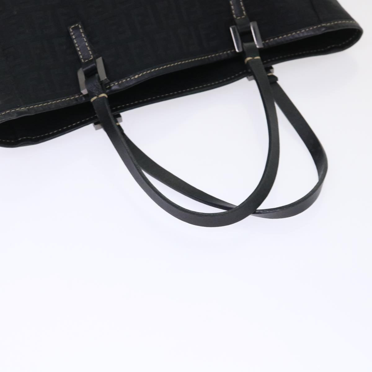 FENDI Zucchino Canvas Tote Bag Black  ar9954