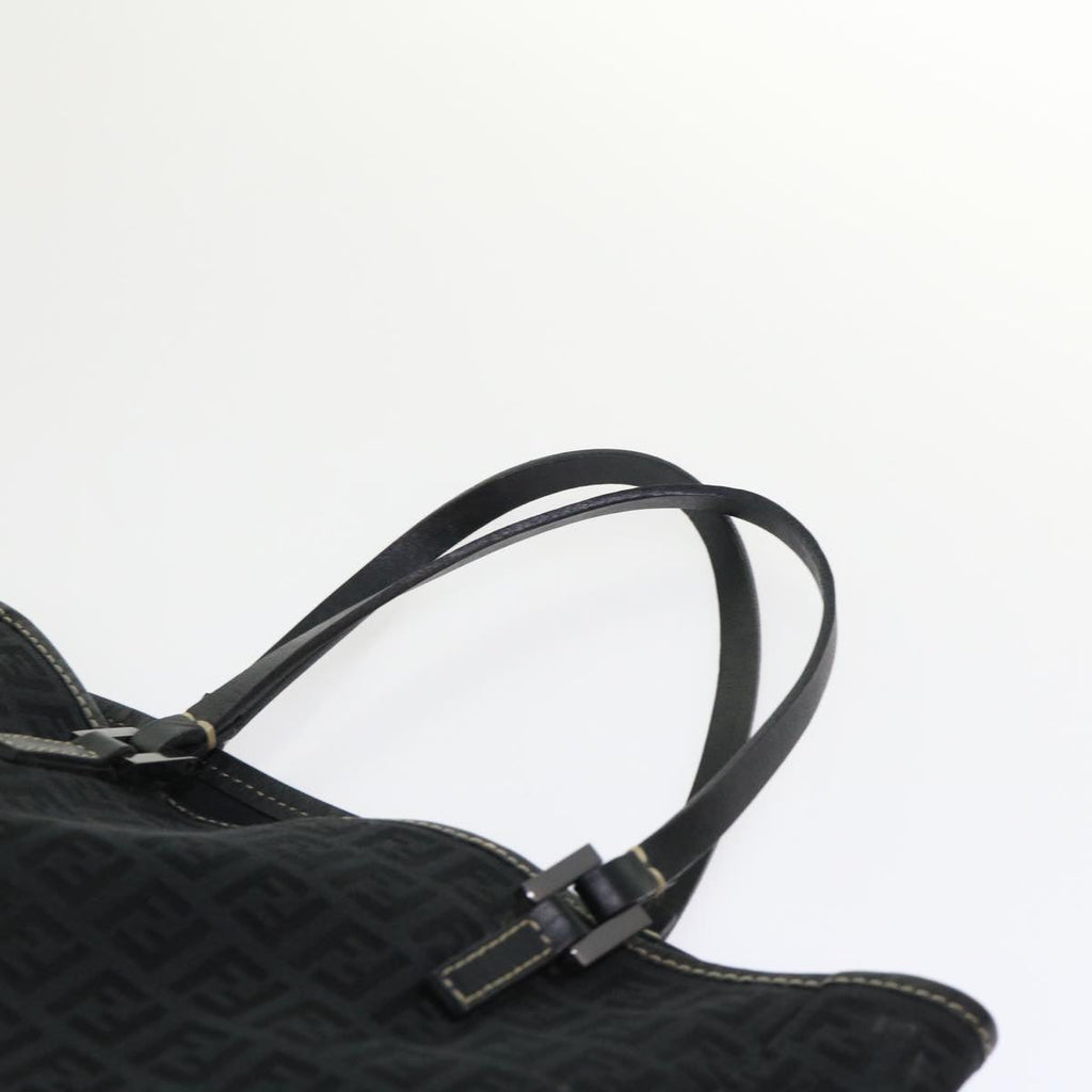 FENDI Zucchino Canvas Tote Bag Black  ar9954