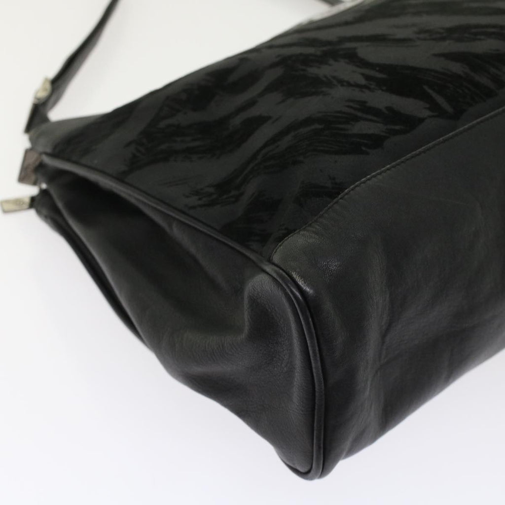 GUCCI Shoulder Bag Suede Leather Black  ar9974