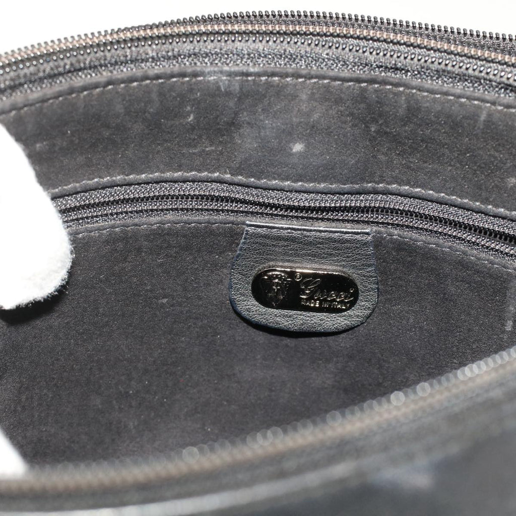 GUCCI Shoulder Bag Suede Leather Black  ar9974