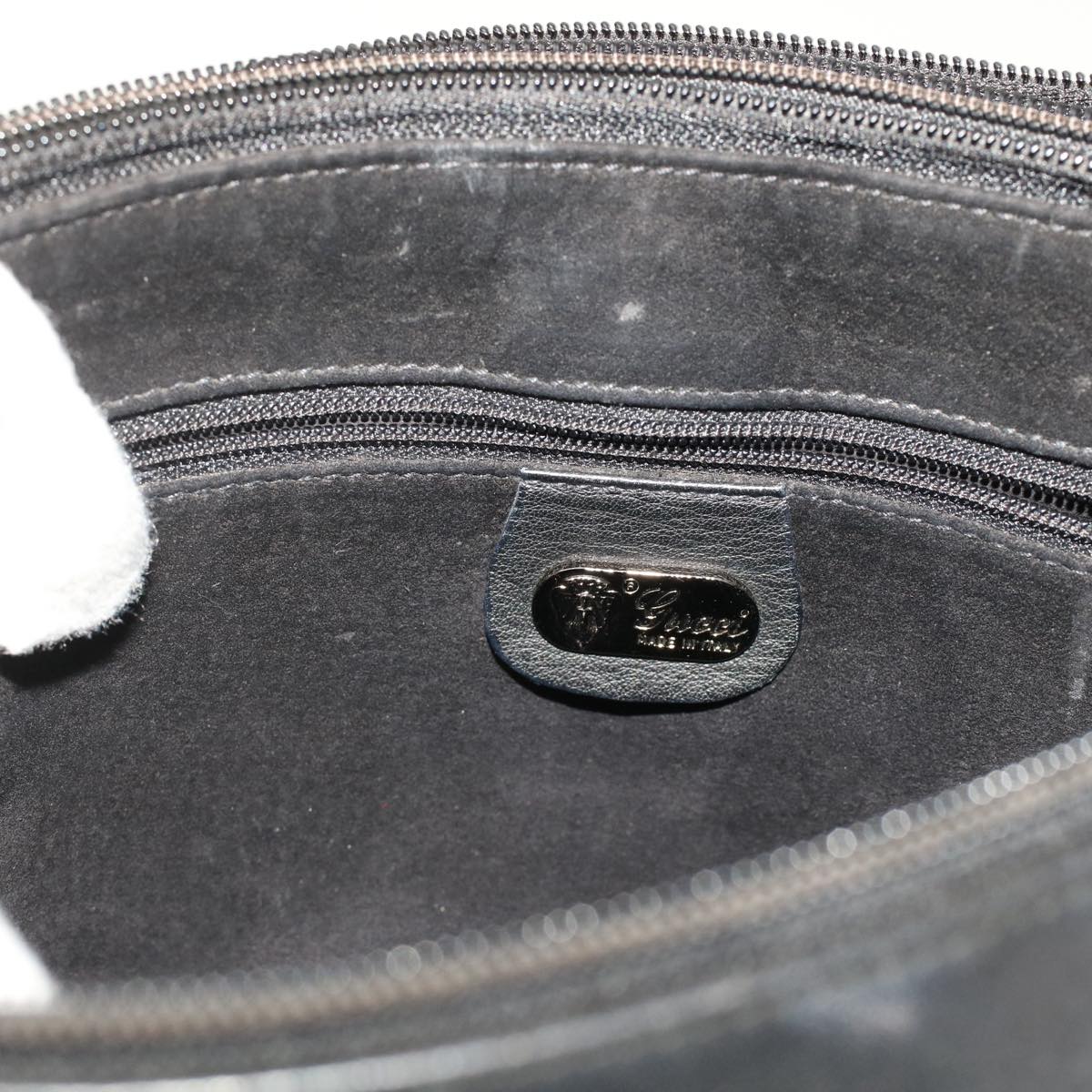 GUCCI Shoulder Bag Suede Leather Black  ar9974