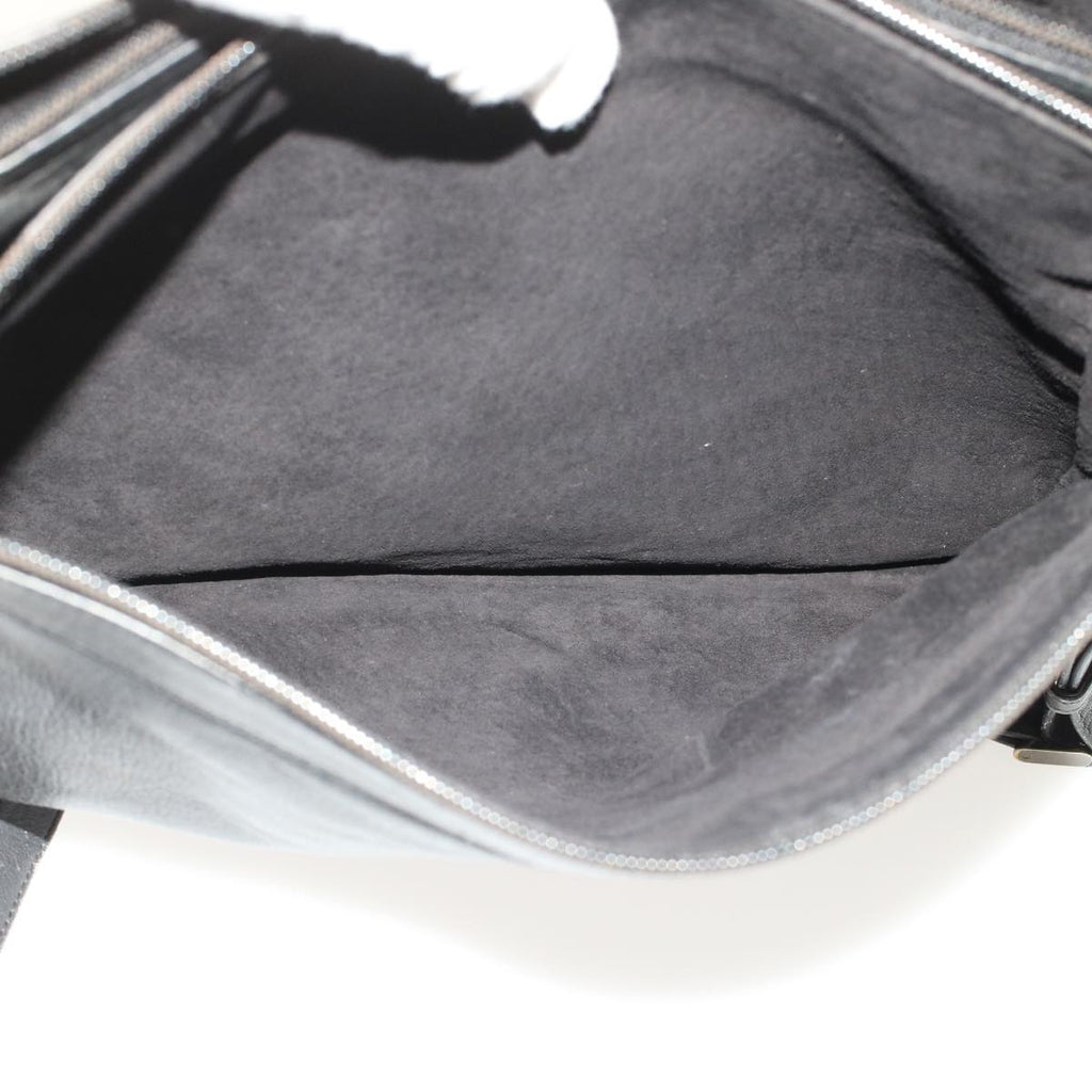 GUCCI Shoulder Bag Suede Leather Black  ar9974