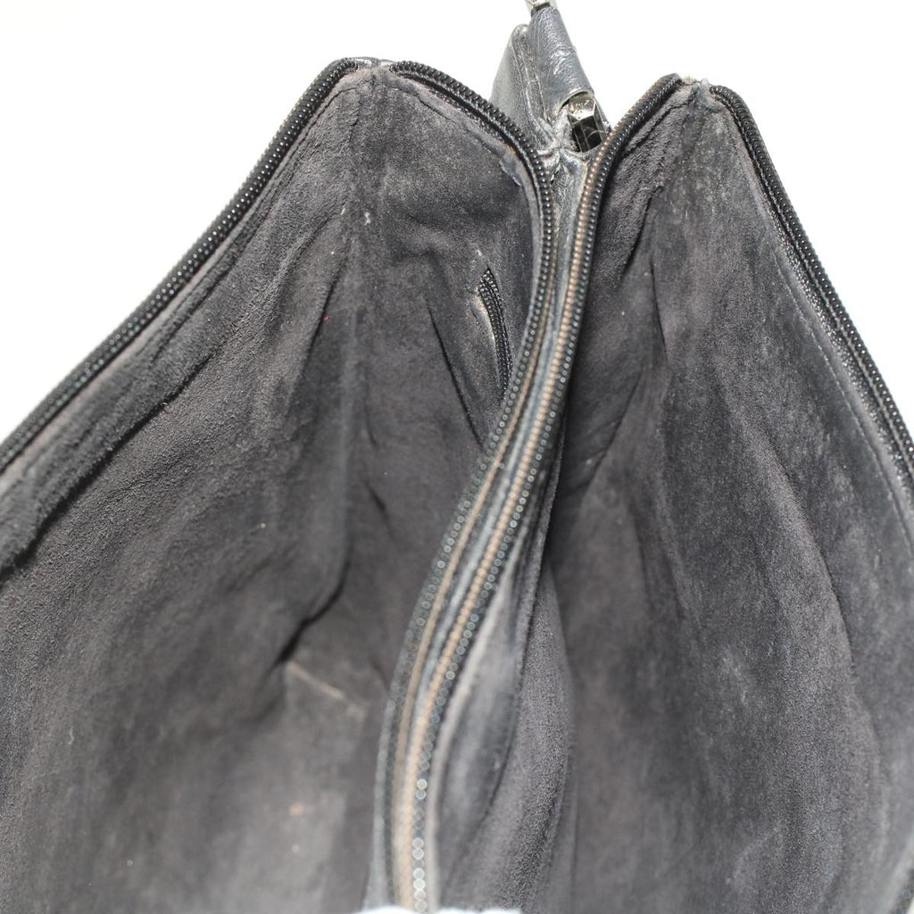 GUCCI Shoulder Bag Suede Leather Black  ar9974