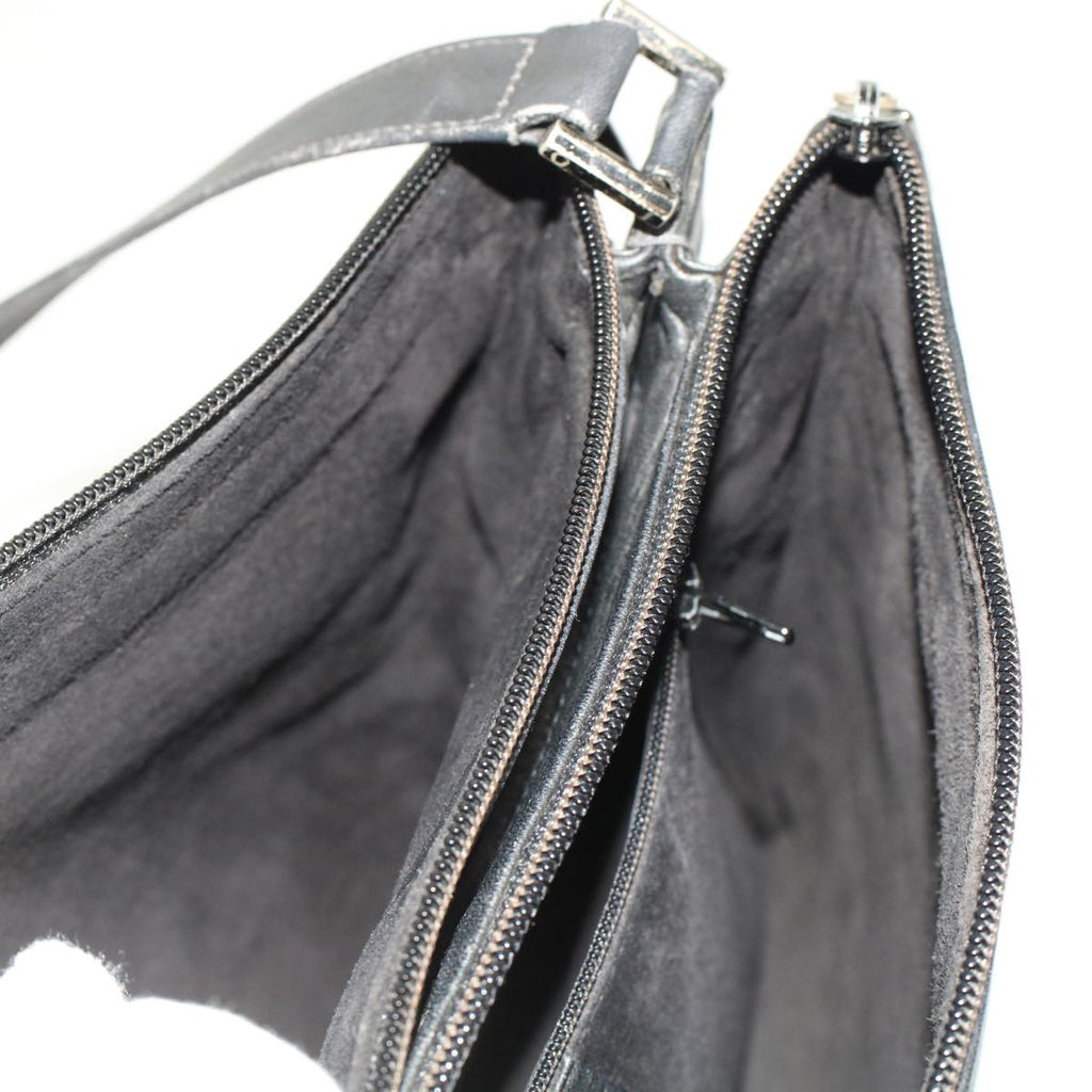 GUCCI Shoulder Bag Suede Leather Black  ar9974