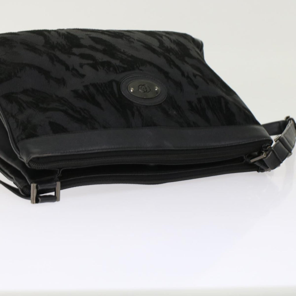 GUCCI Shoulder Bag Suede Leather Black  ar9974