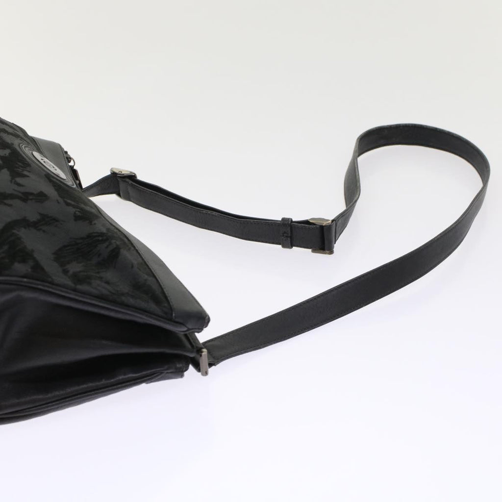 GUCCI Shoulder Bag Suede Leather Black  ar9974