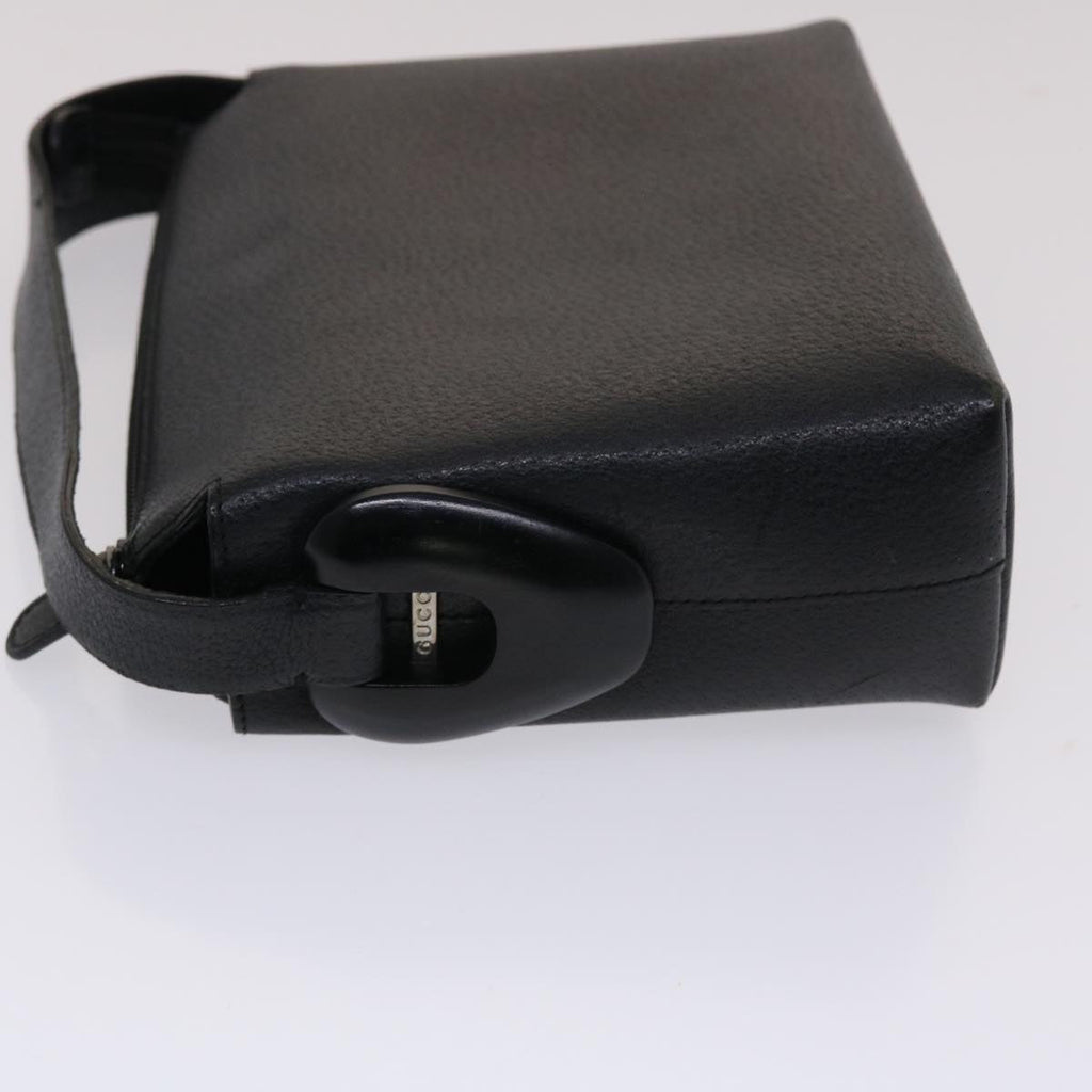 GUCCI Hand Bag Leather Black  ar9996