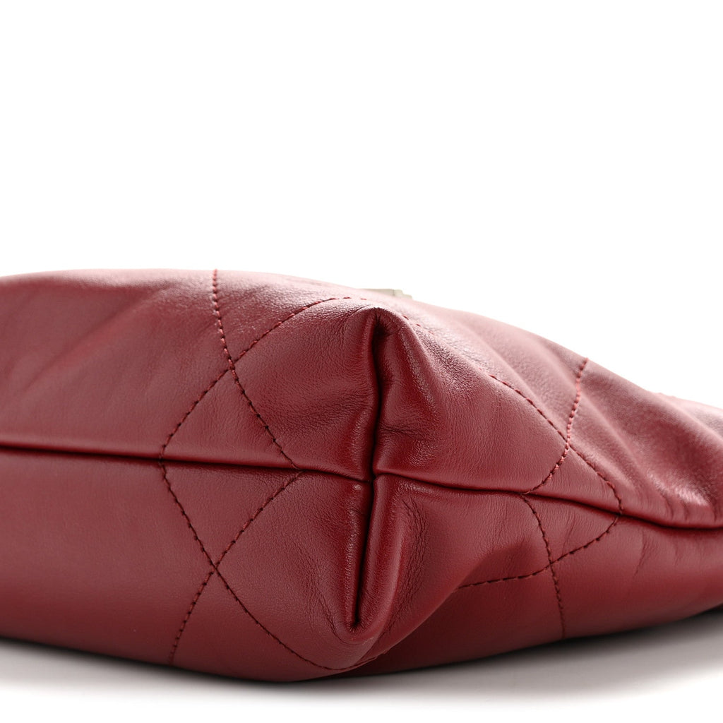 Chanel Shiny Calfskin Quilted Mini Chanel 22 Red