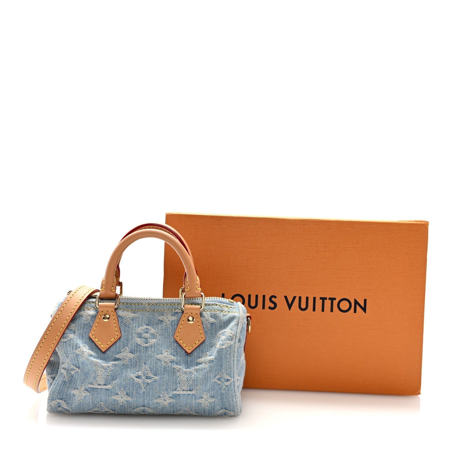 Louis Vuitton Monogram Denim Nano Speedy Sky Blue
