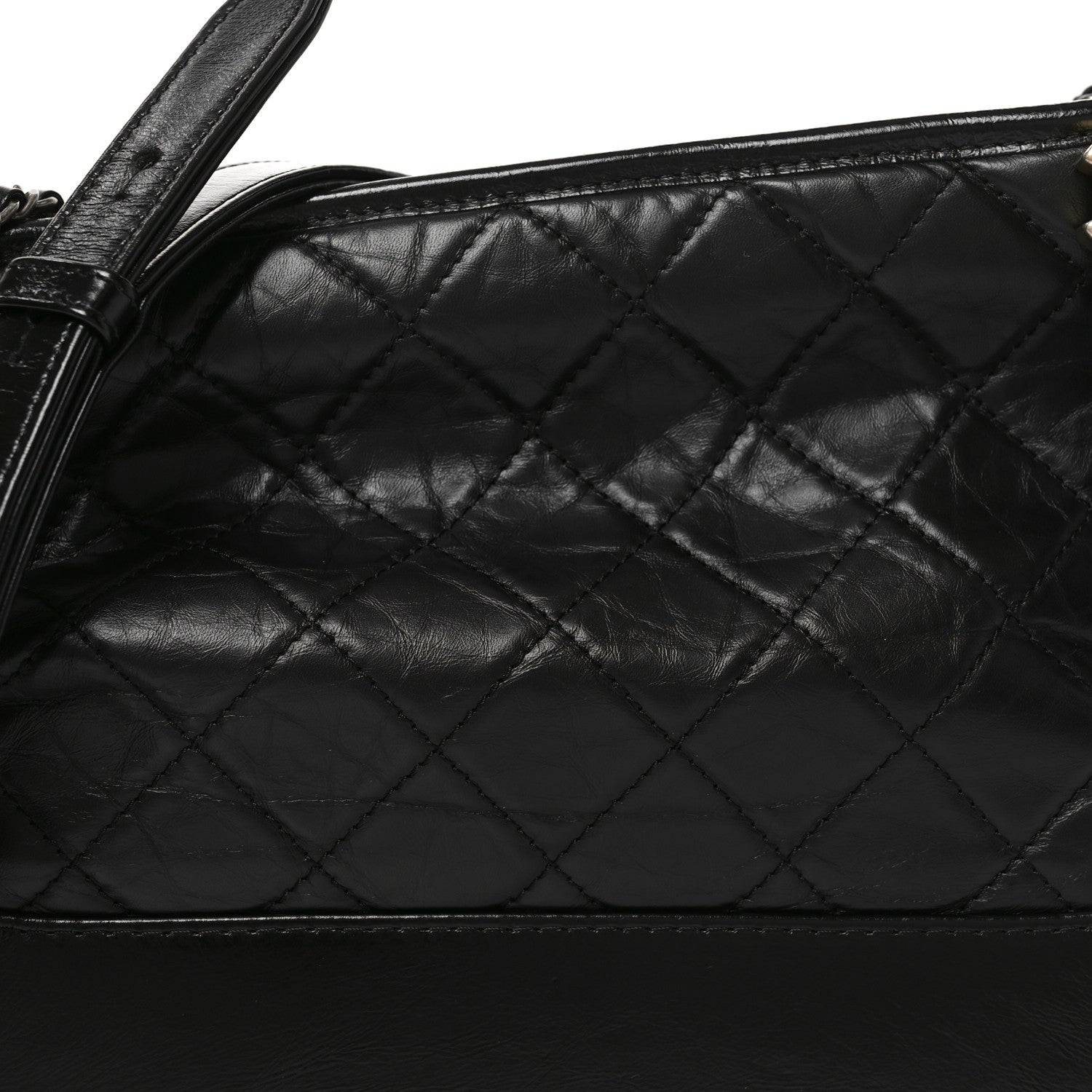 Chanel Aged Calfskin Quilted Medium Gabrielle Hobo Black