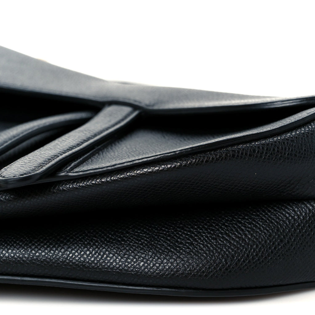 Christian Dior Grained Calfskin Saddle Bag Black