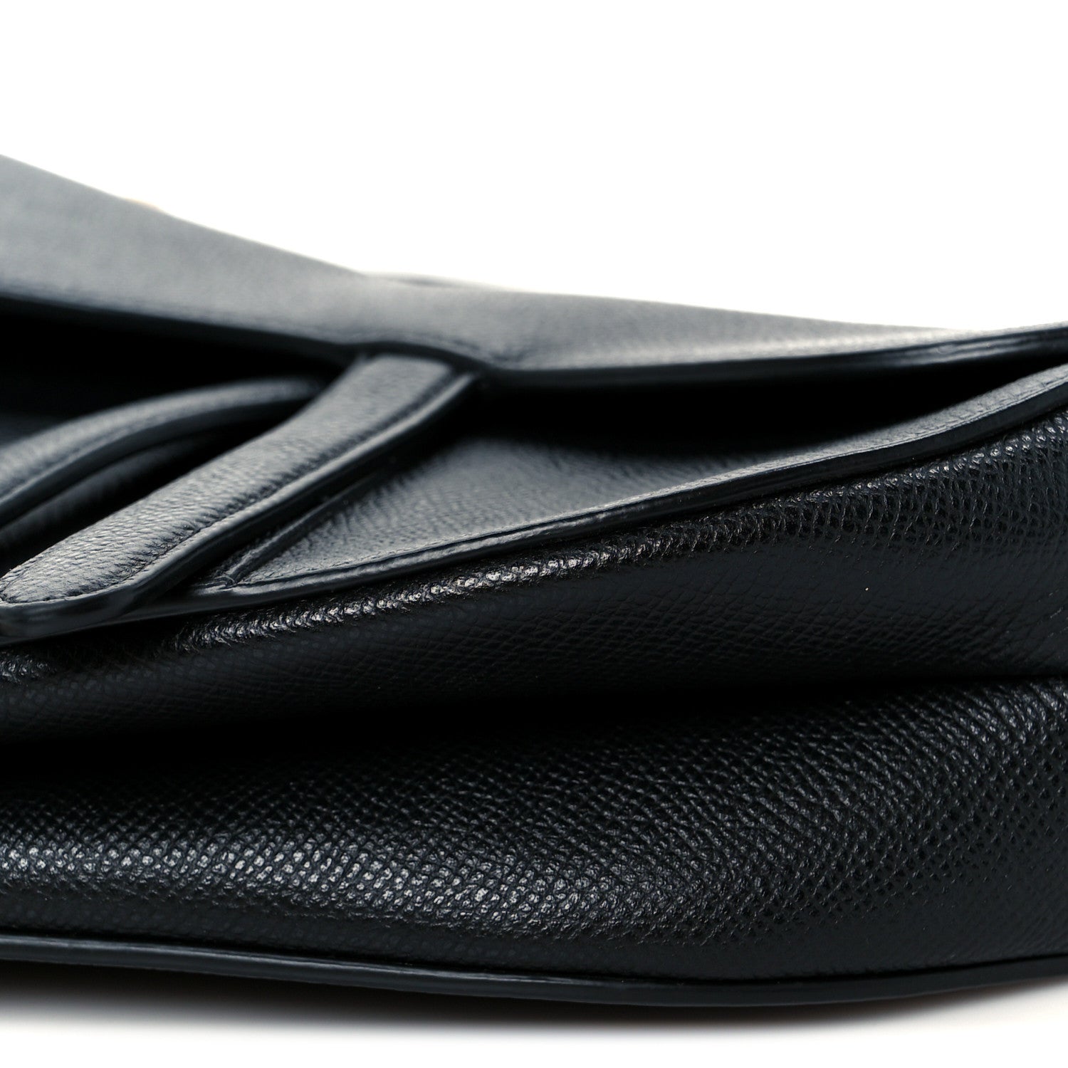 Christian Dior Grained Calfskin Saddle Bag Black