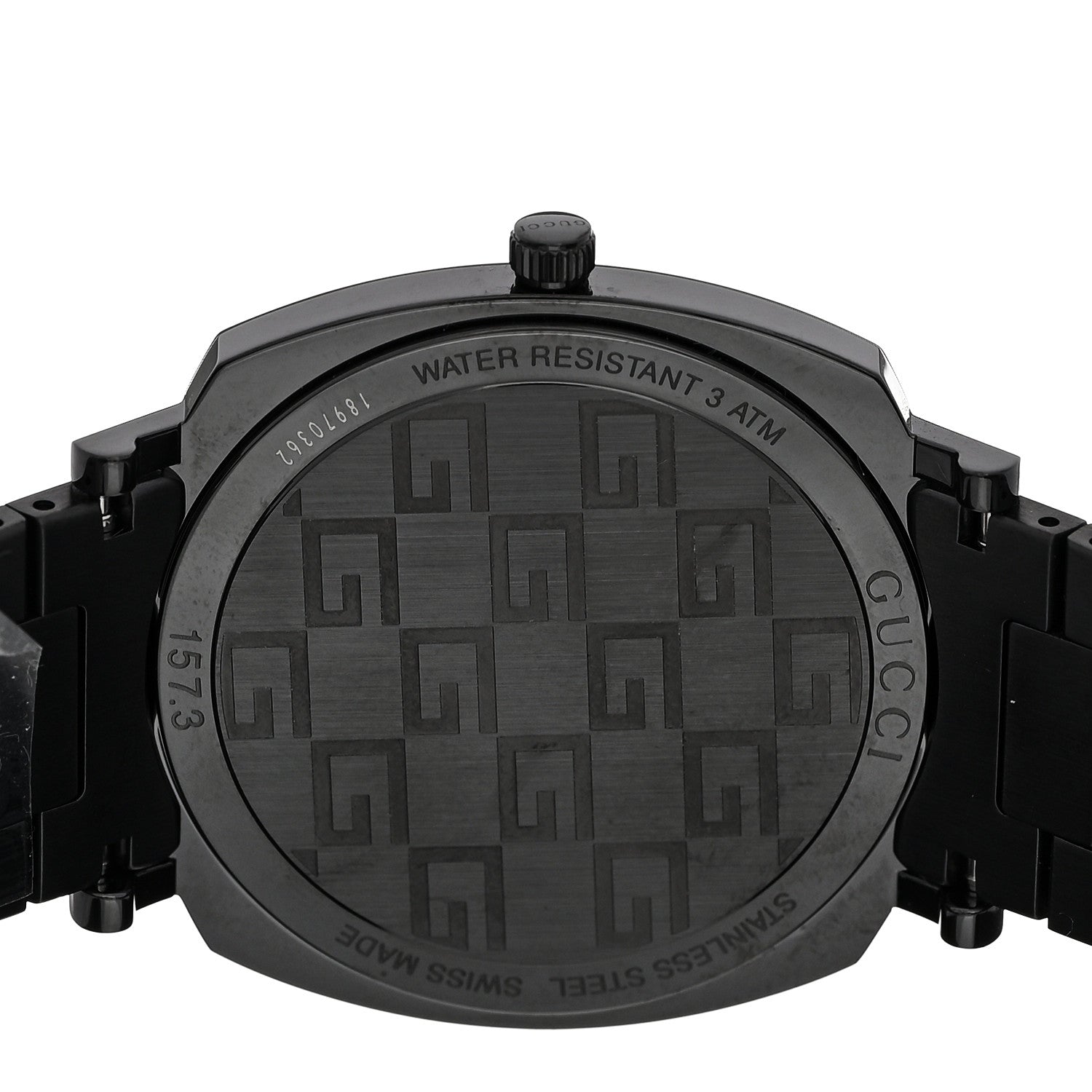 Gucci PVD Stainless Steel 38mm Grip Quartz Watch Black
