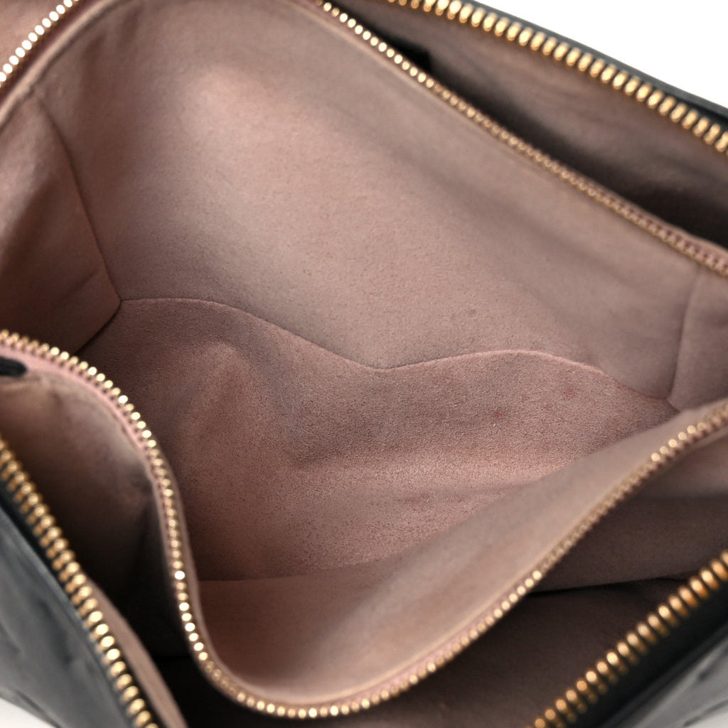 Louis Vuitton Lambskin Embossed Monogram Coussin PM Black