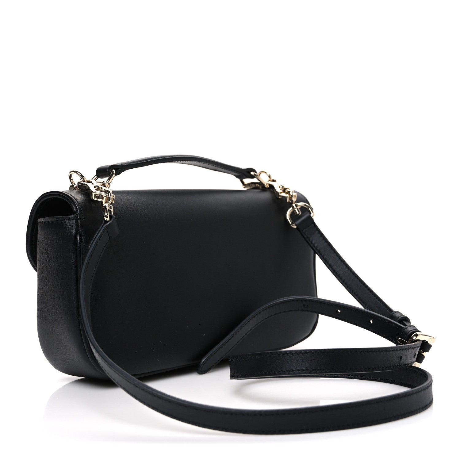 Gucci Calfskin Horsebit 1955 Small Soft Top Handle Shoulder Bag Black