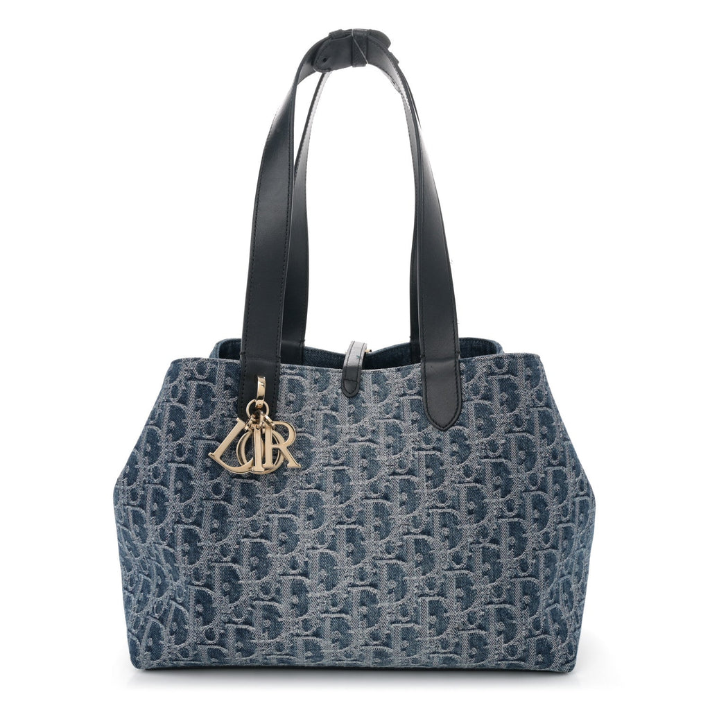 Christian Dior Denim Jacquard Oblique Medium Toujours Blue