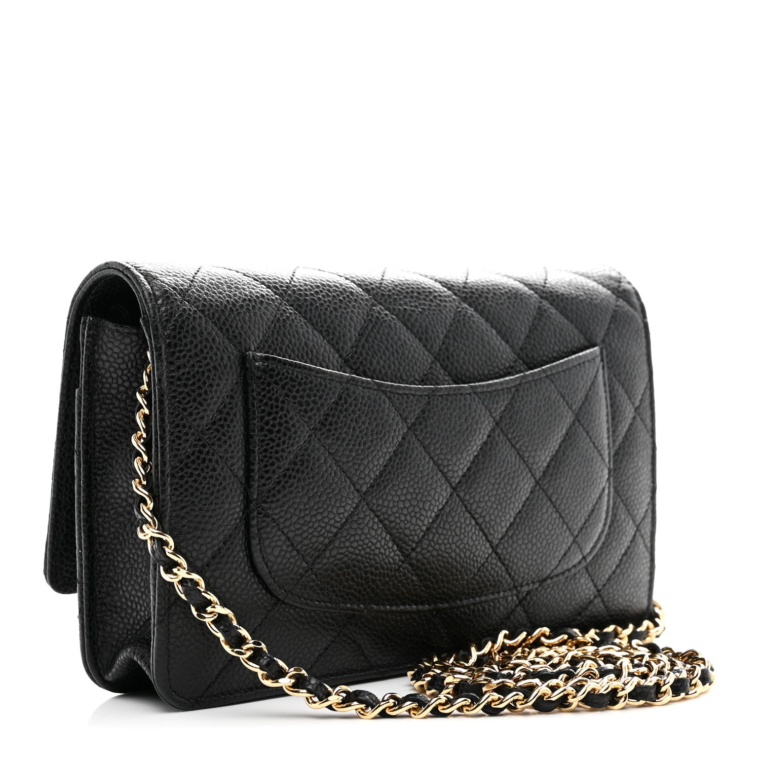 Chanel Caviar Quilted Wallet on Chain WOC Black