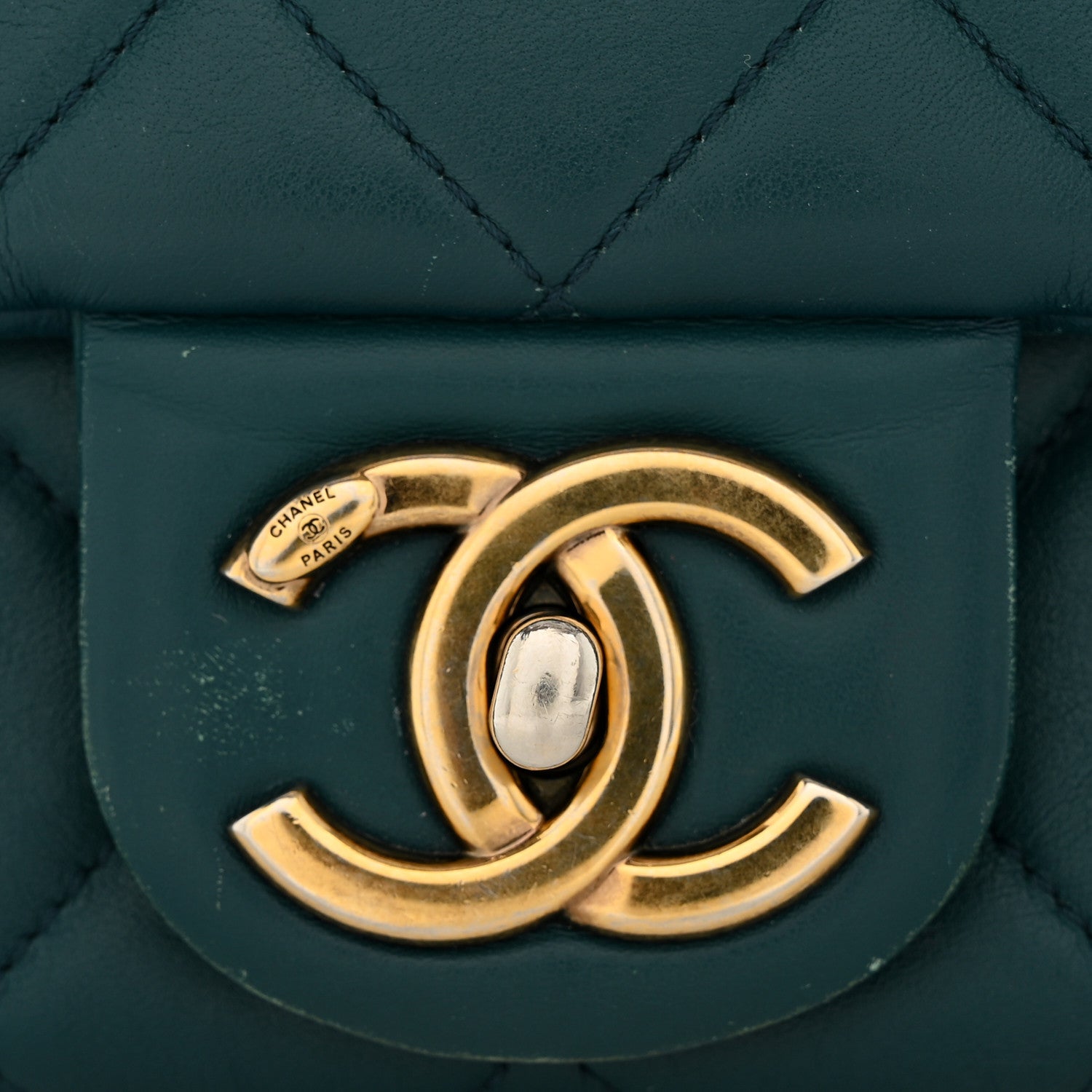 Chanel Lambskin Quilted Mini Rectangular Flap Dark Blue