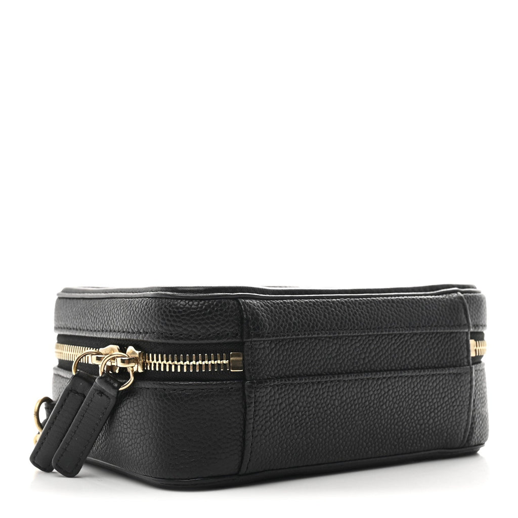 Chanel Caviar Quilted Small CC Filigree Vanity Case Black