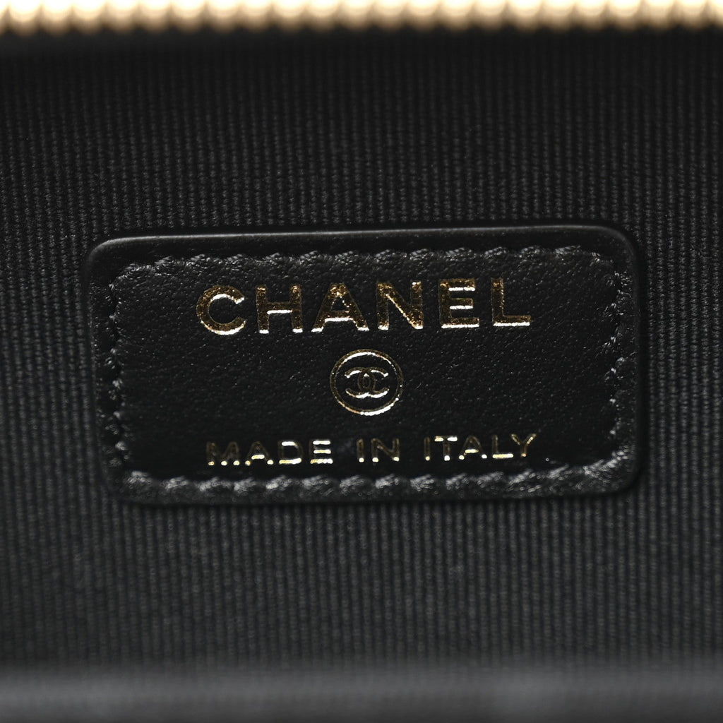 Chanel Caviar Quilted Small Top Handle Vanity Case Black