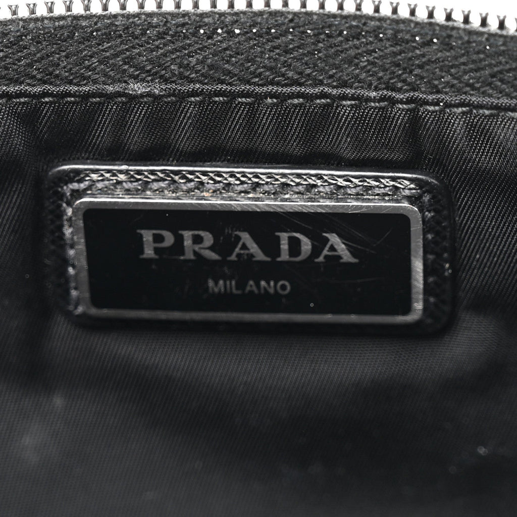 Prada Re-Nylon Saffiano Metal Triple Pocket Belt Bag Black