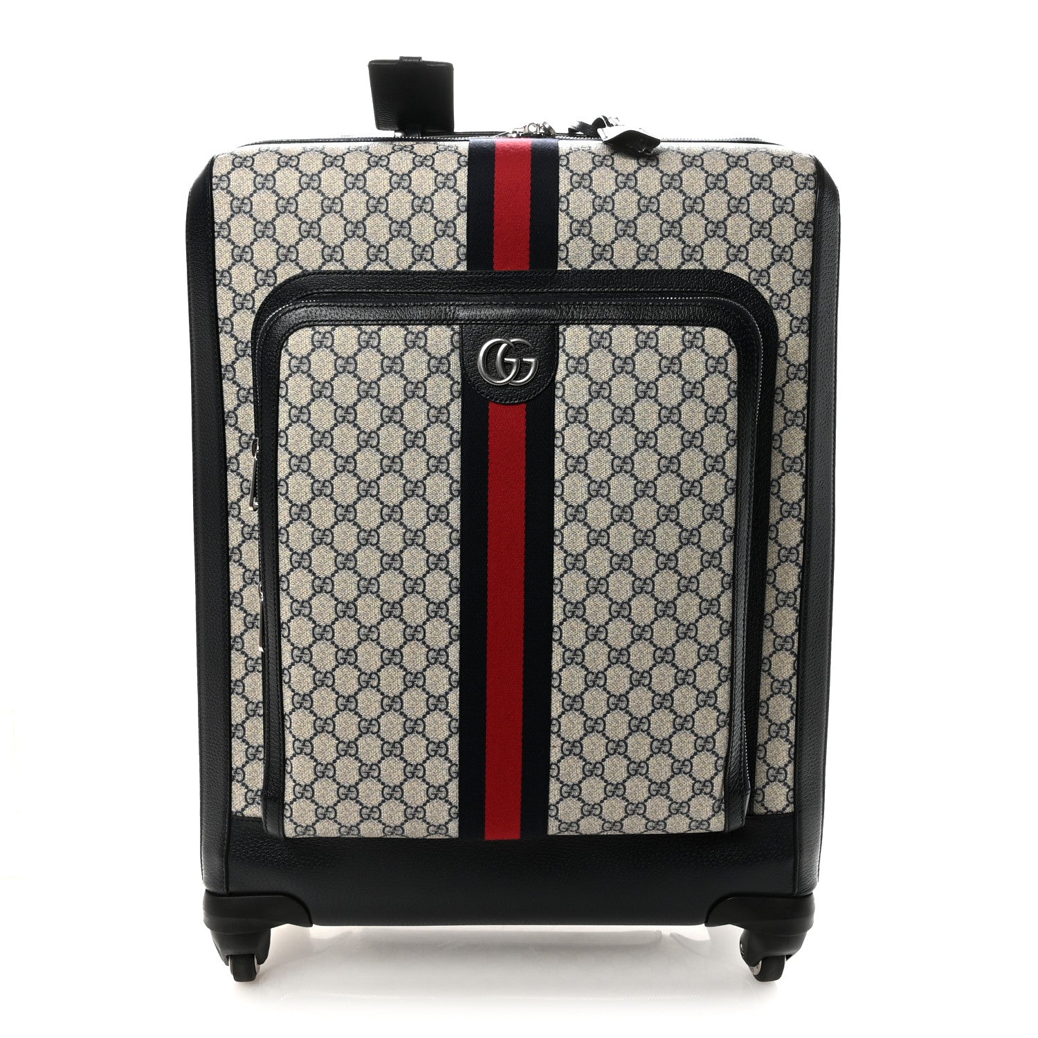 Gucci GG Supreme Monogram Web Medium Savoy Trolley Beige Blue