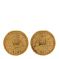 Metal CC Round Clip On Earrings Gold