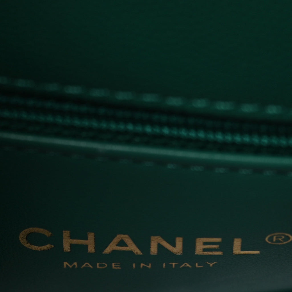 Chanel Caviar Quilted Extra Mini Coco Handle Flap Green