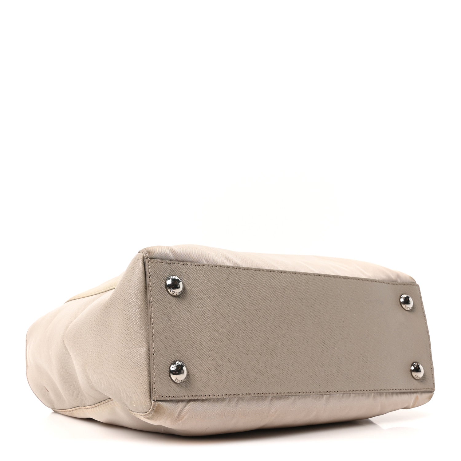 Prada Nylon Saffiano Bi-Color Tote Grey