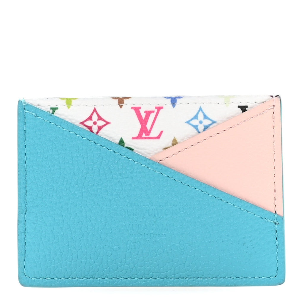 Louis Vuitton LV X TM Monogram Multicolor Criss-Cross Card Holder Kabira Blue Rose