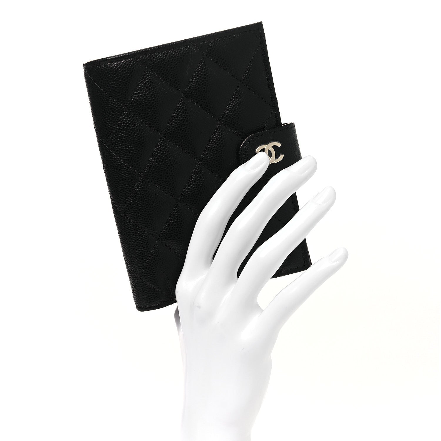 Caviar Quilted Passport Holder Black