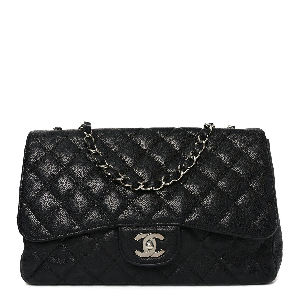 Chanel Caviar Quilted Jumbo Single Flap Black