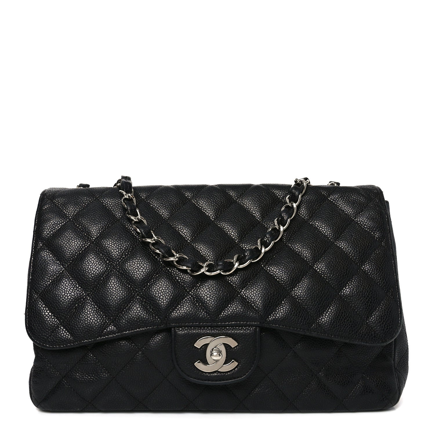 Chanel Caviar Quilted Jumbo Single Flap Black