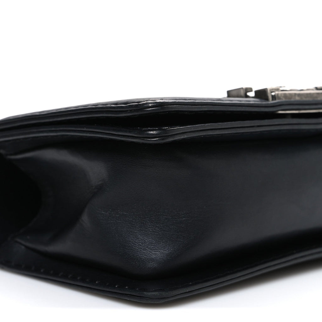 Chanel Calfskin Double Stitch Small Boy Flap Black