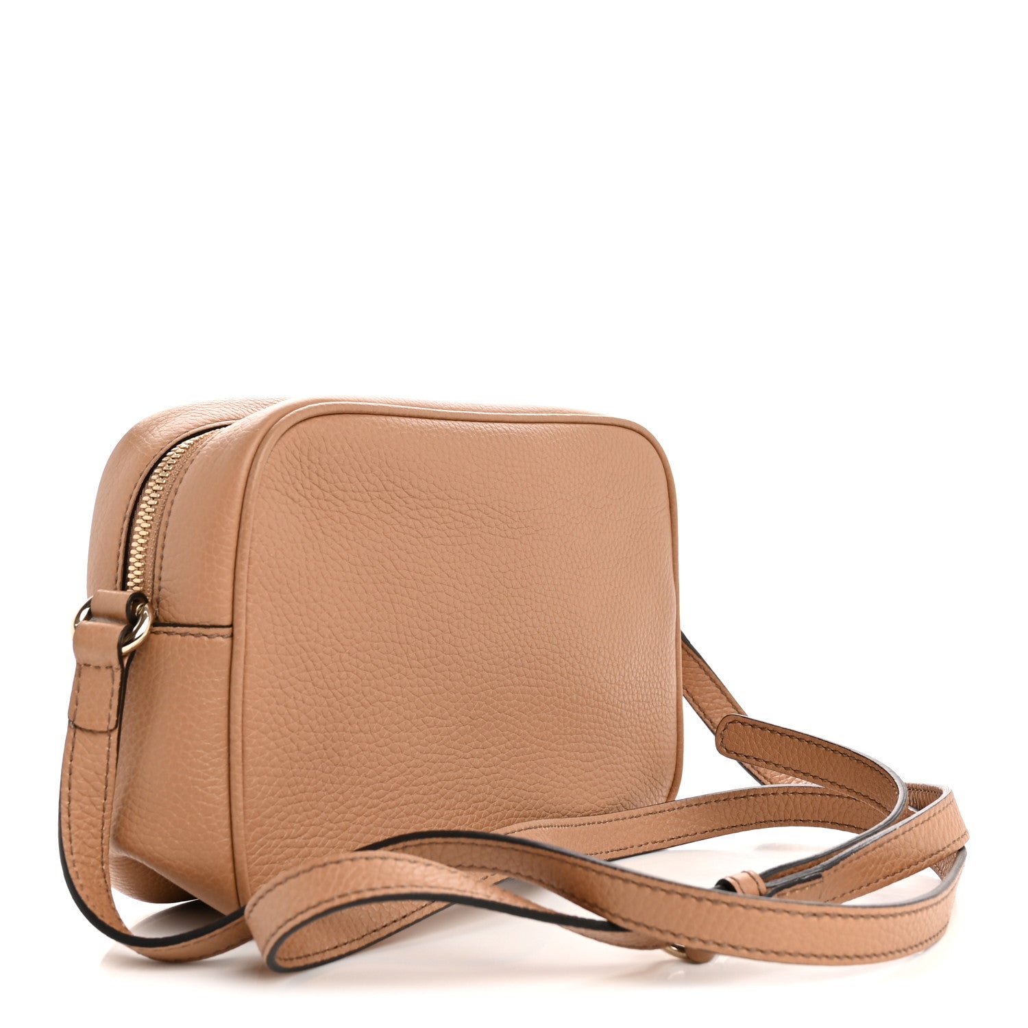 Gucci Pebbled Calfskin Small Soho Disco Bag Camelia
