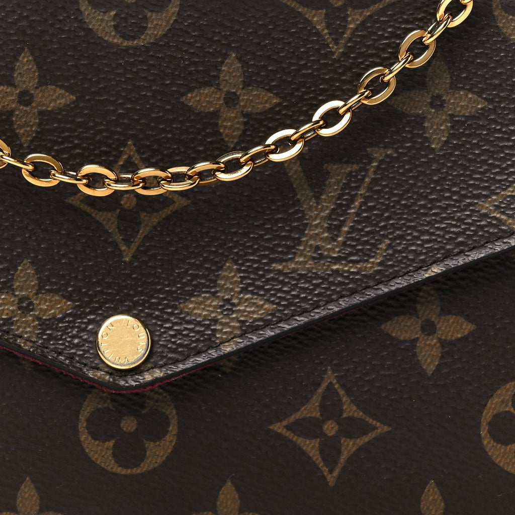 Louis Vuitton Monogram Pochette Felicie Chain Wallet Fuchsia