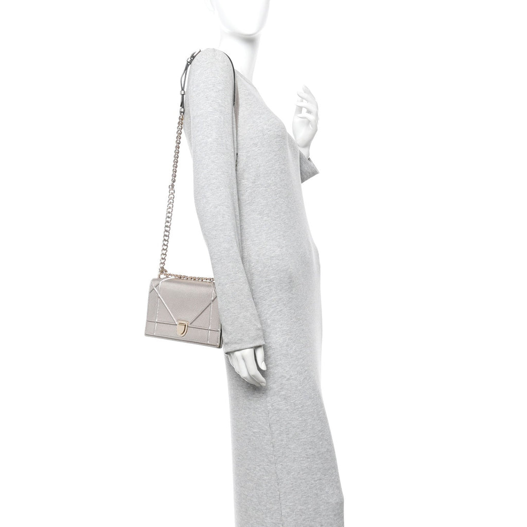 Christian Dior Metallic Grained Calfskin Small Diorama Flap Bag Copper