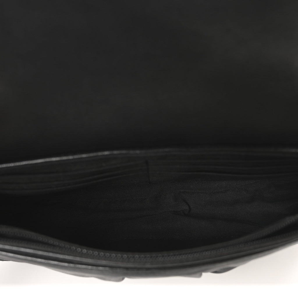 Chanel Lambskin Half Moon Wallet On Chain WOC Black