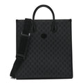 Gucci GG Supreme Monogram Azalea Calfskin Medium Retro Interlocking G Vertical Tote Bag Black