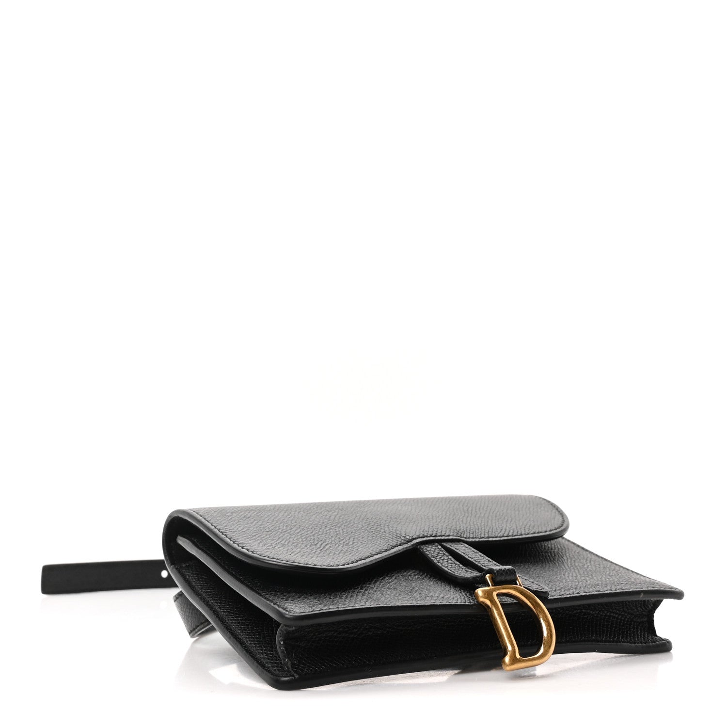 Christian Dior Grained Calfskin Saddle Belt Bag Black