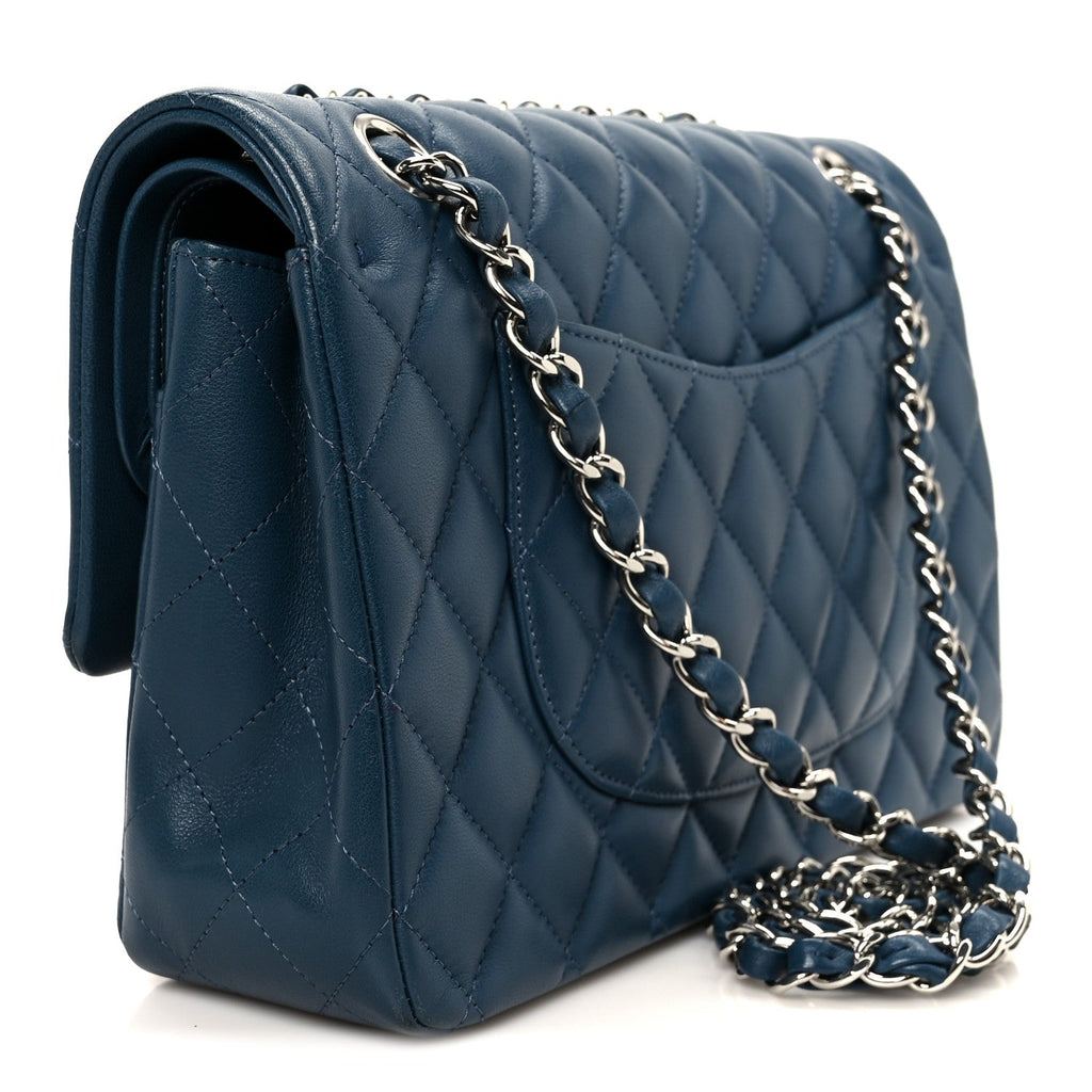 Chanel Lambskin Quilted Medium Double Flap Navy